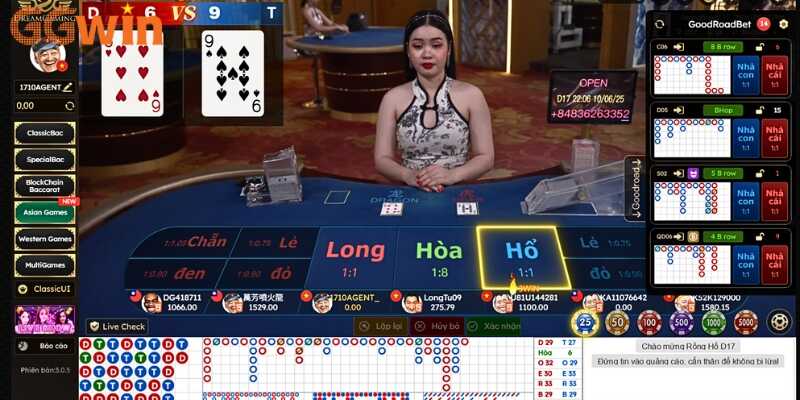 Bàn chơi Rồng hổ hấp dẫn cho cược thủ đặt cược