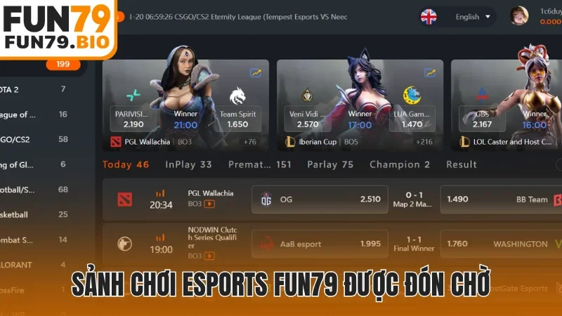 Sảnh chơi Esports Fun79 được đón chờ